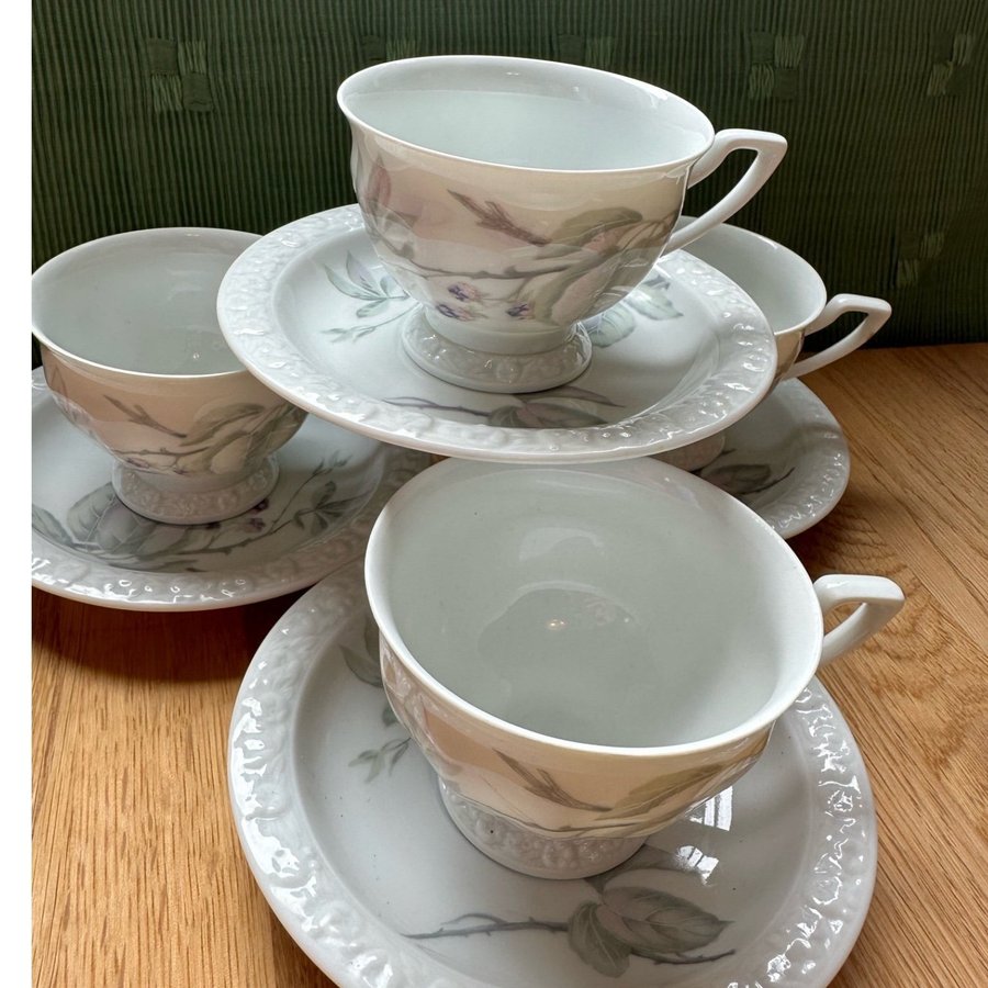 MARIA BJÖRNBÄR ROSENTHAL KAFFEKOPP m ASSIETT 4st RETRO VINTAGE