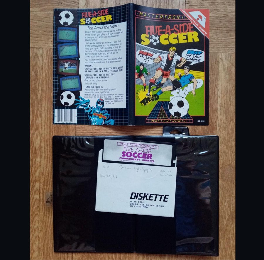 Five-A-Side Soccer (Mastertronic) Disk ->TESTAD<- Commodore 64 / C64 Spel