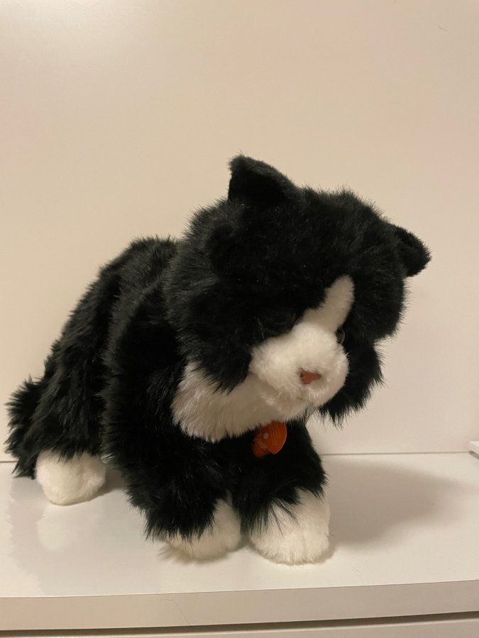 Svartvit katt Teddy Hermann Collection 24 cm lång 20 cm hög