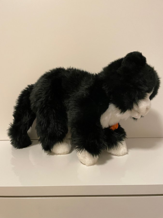 Svartvit katt Teddy Hermann Collection 24 cm lång 20 cm hög