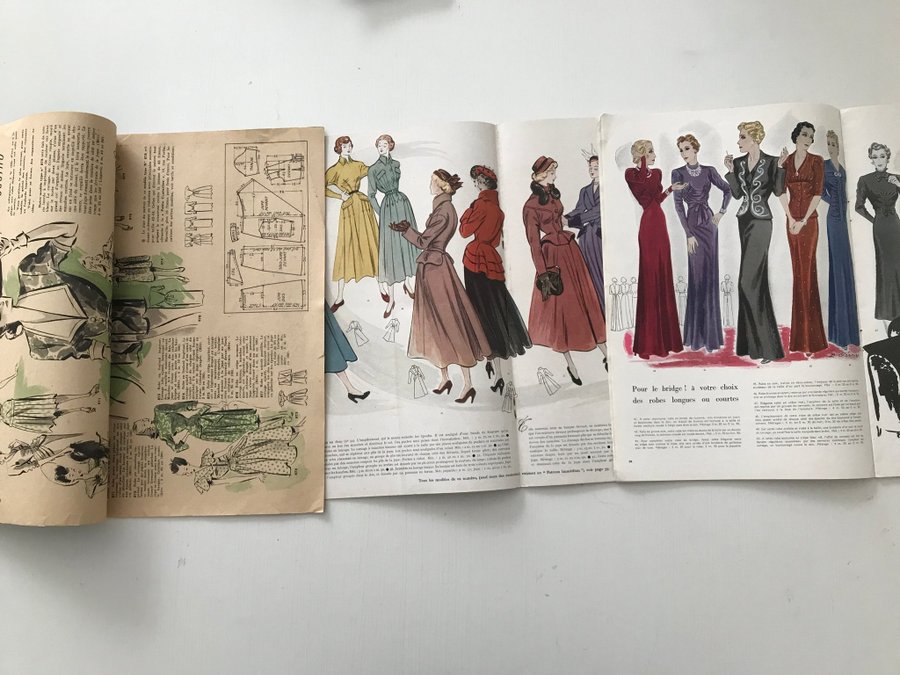 FRANSKA MODETIDNING 1938 + 1947 + 1948 Petit Couturiére och Modes Travaux