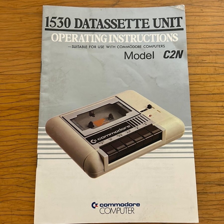 Commodore 1530 Datassette Unit C2N manual (1983)