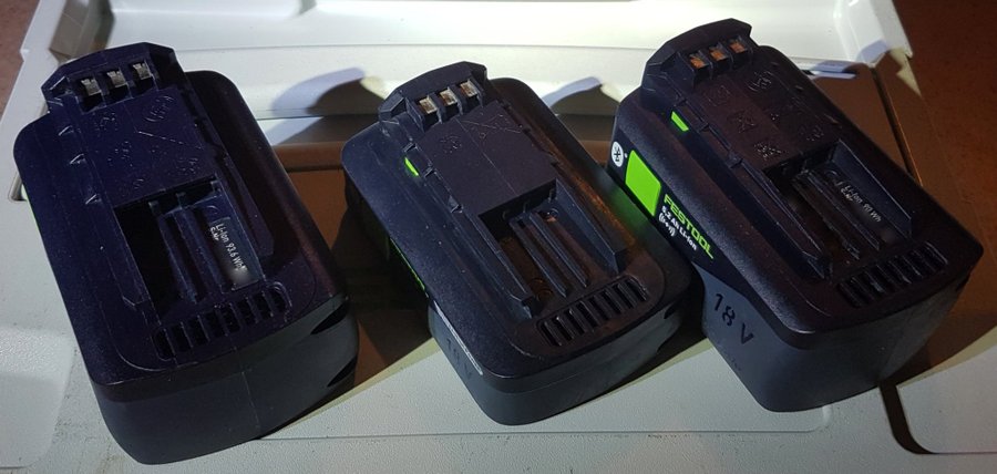 Festool Airstream/High power batterier (batteries) 3st 18v