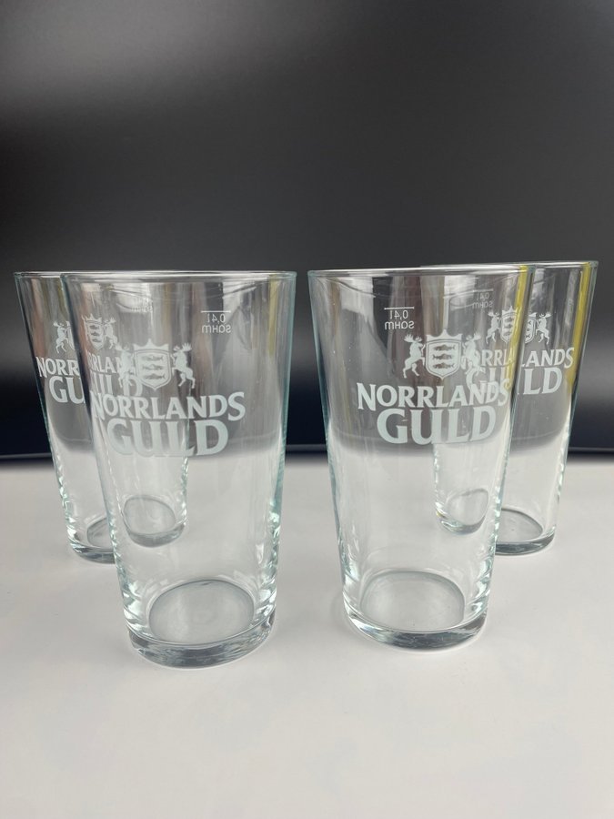 4 st Norrlands Guld ölglas 40 cl