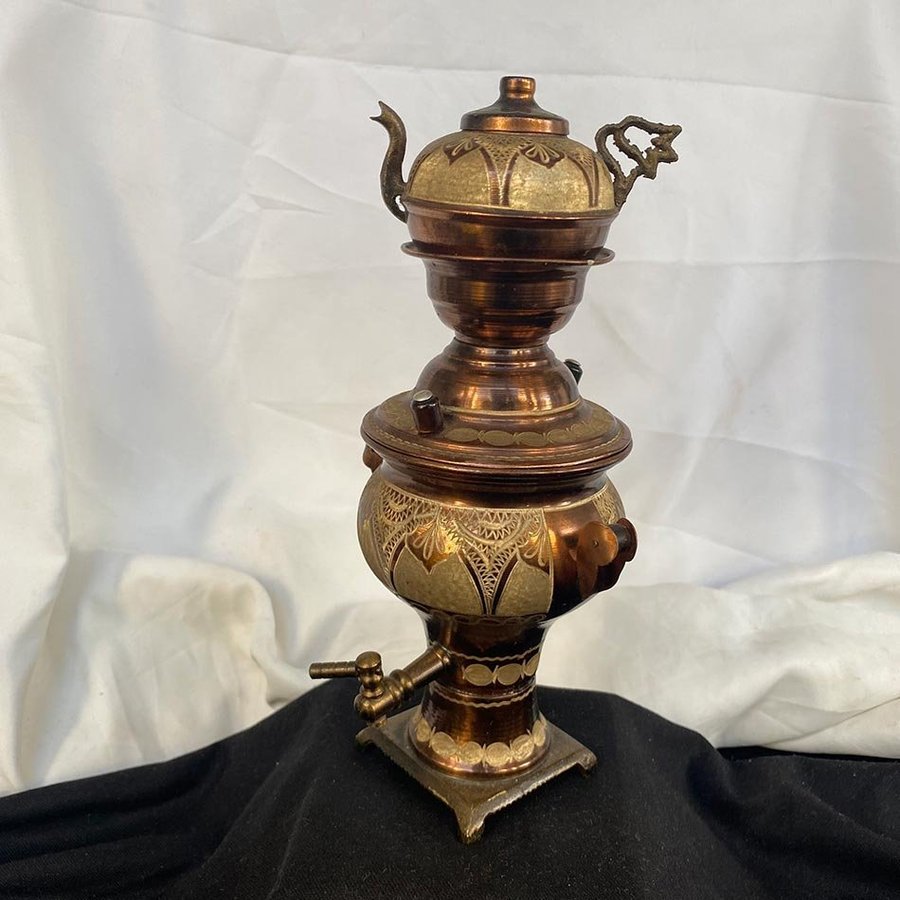 Antique Turkish Culture Mini Copper Samovar