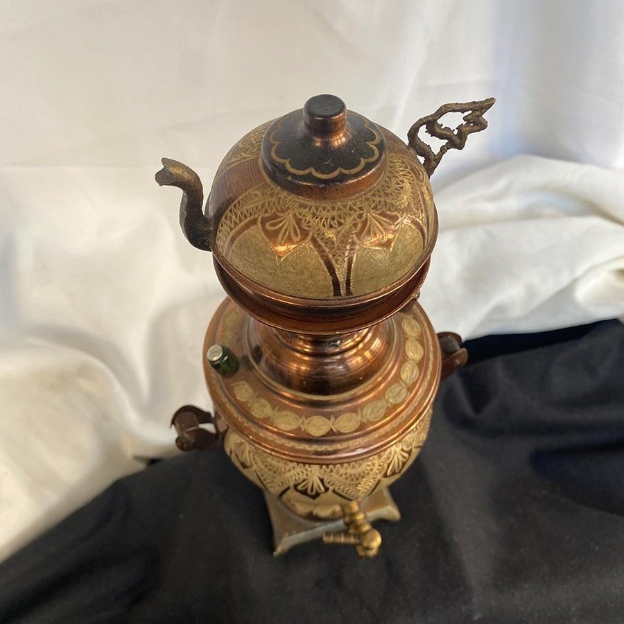 Antique Turkish Culture Mini Copper Samovar