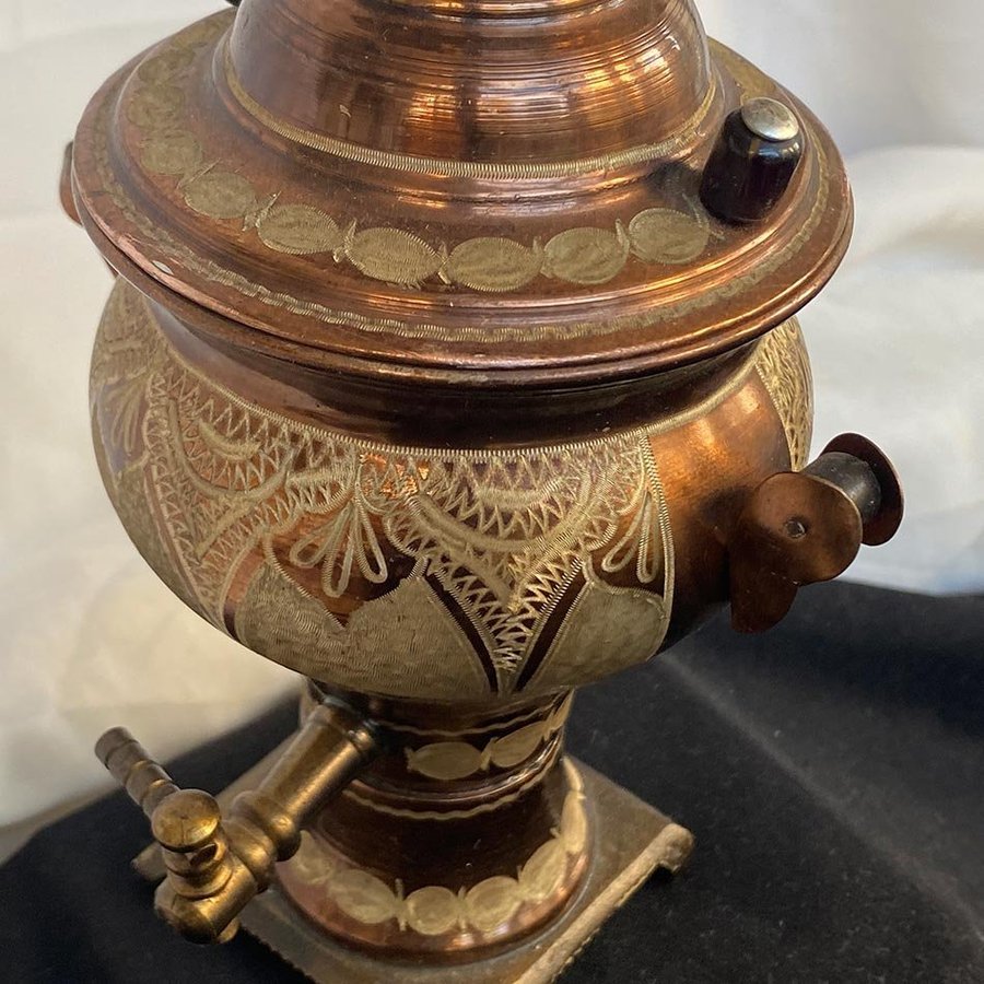 Antique Turkish Culture Mini Copper Samovar