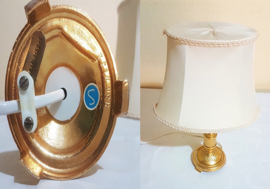 Retro Guldig dekorativ Bordlampa Reijmyre Armaturfabrik RAF7152 mässing 1900-tal