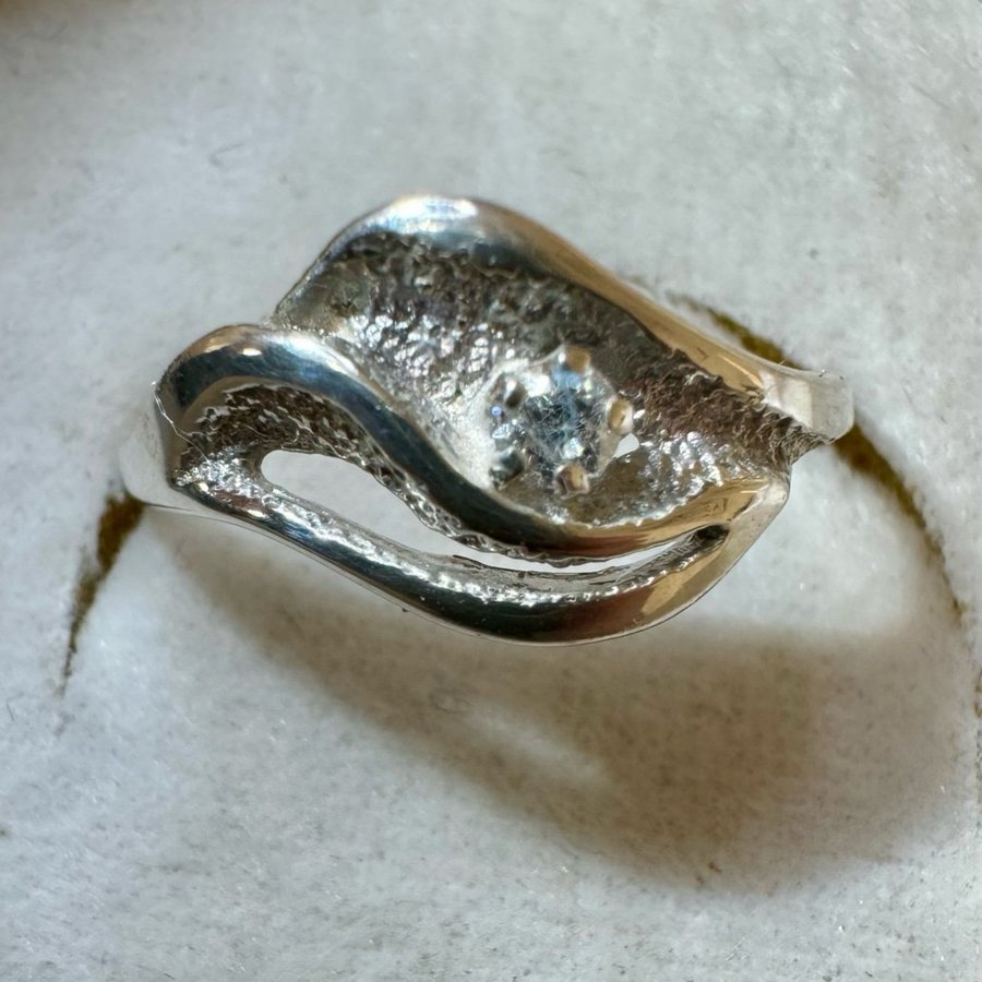 SALOVAARA, Åbo, Finland, Vintage Silverring, Stl 18 , Silver 925