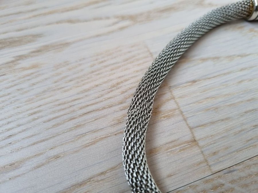 Vintage silverfärgad mesh choker/halsband