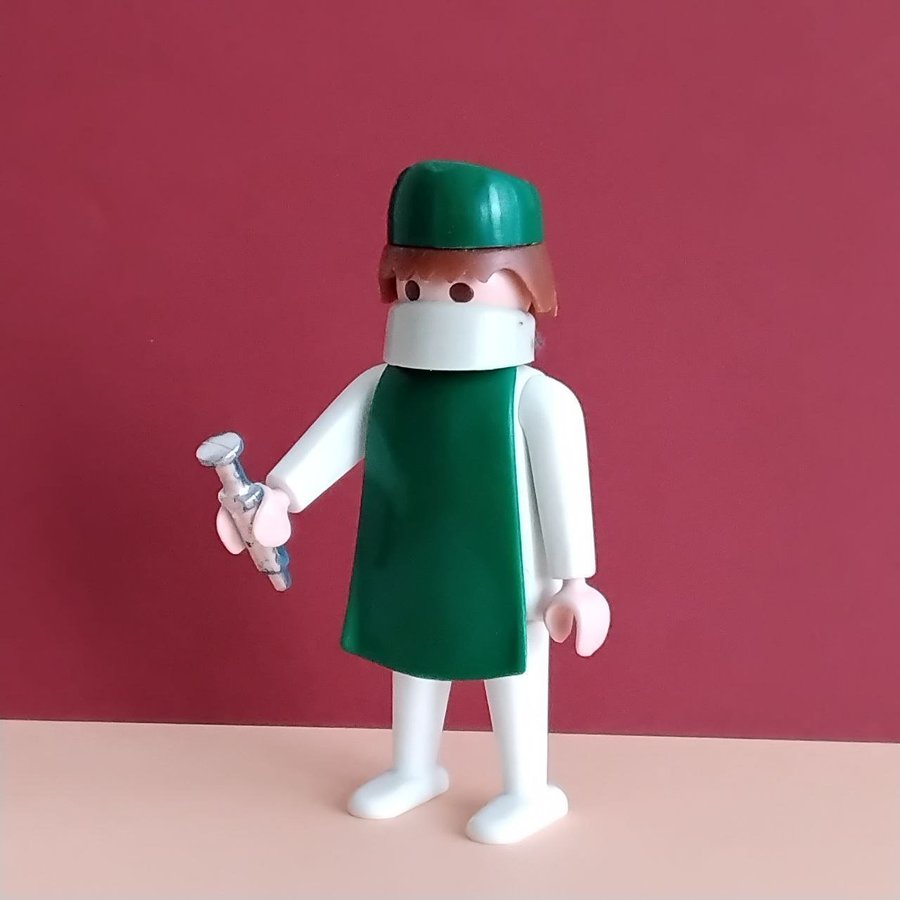 Playmobil vintage läkare med spruta (3490/3404/3432)