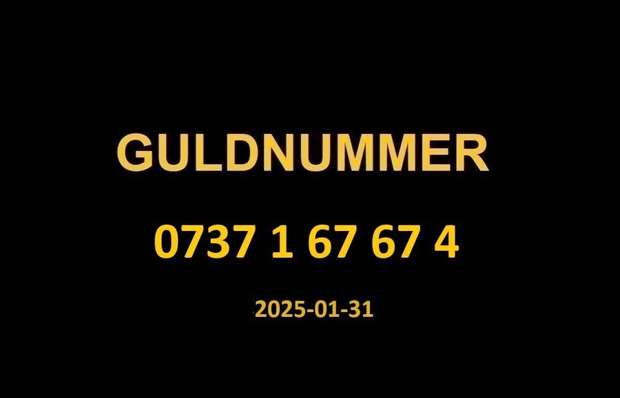 0737 1 67 67 4 GULDNUMMER mobilnummer telefonnummer kontantkort nummer guld