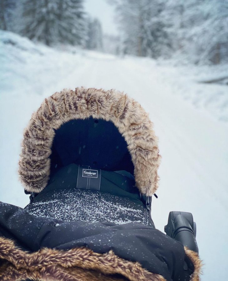 Tinkafu fuskpäls band barnvagn dekoration vindskydd brun