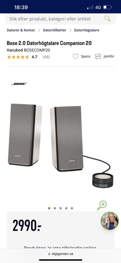 Bose 2.0 Datorhögtalare Companion 20