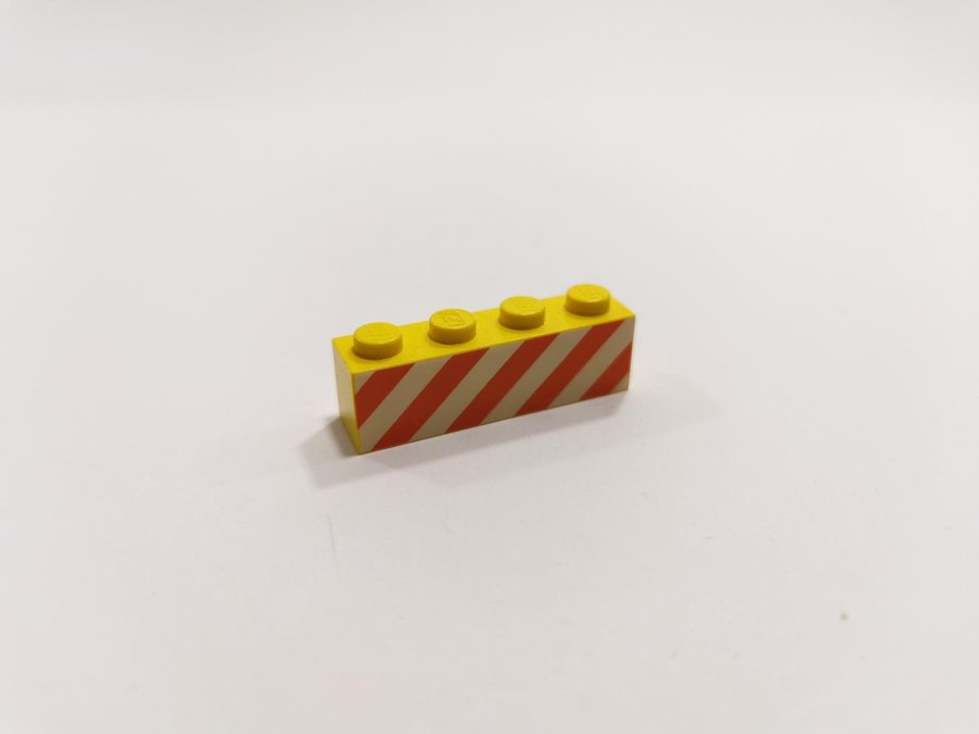 Lego - tryck - 1x4 - brick - varning - gul