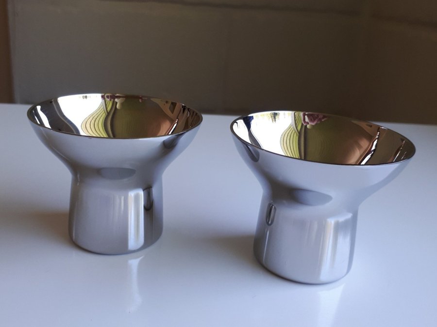 Unused GEORG JENSEN Alfredo Egg Cups. Æggebægere. Äggkoppar. Æggebæger. Äggkopp