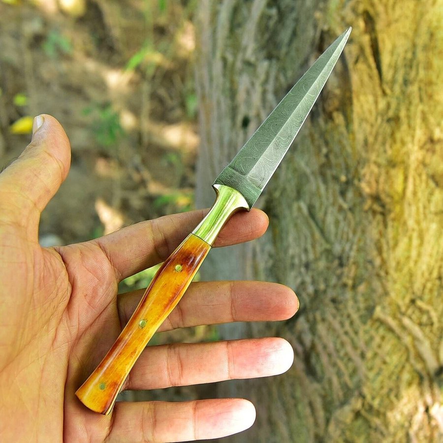 Handmade Beautiful Outdoor Knife With Leather Sheath limited time offer 70% off