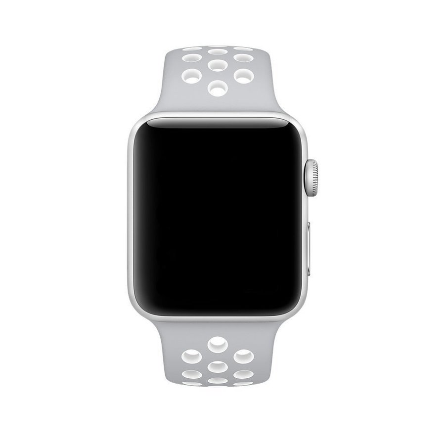 Sportband 38/40/41mm (S/M) Apple Watch Armband - LJUSGRÅ / VIT