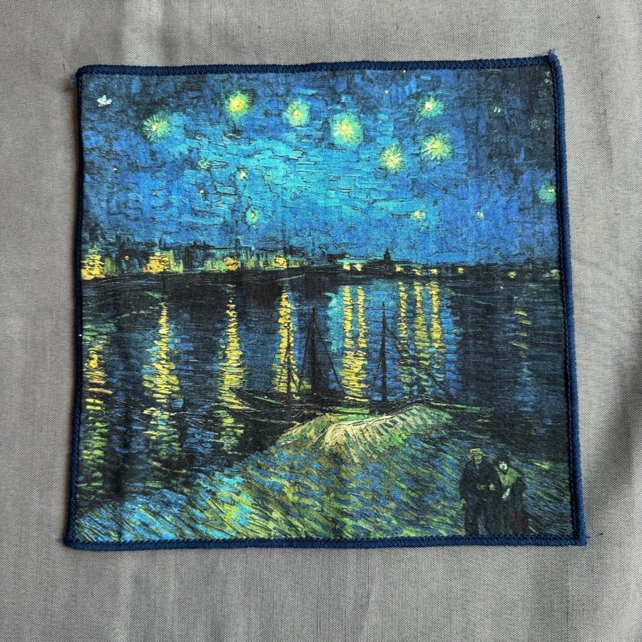 2 Stjärnenatt över Rhône (Starry Night Over the Rhône) minihandduk 19x19 cm-Nya!