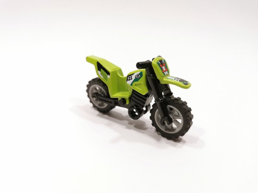 Lego - fordon - motorcykel - cross - lime (klistermärken)