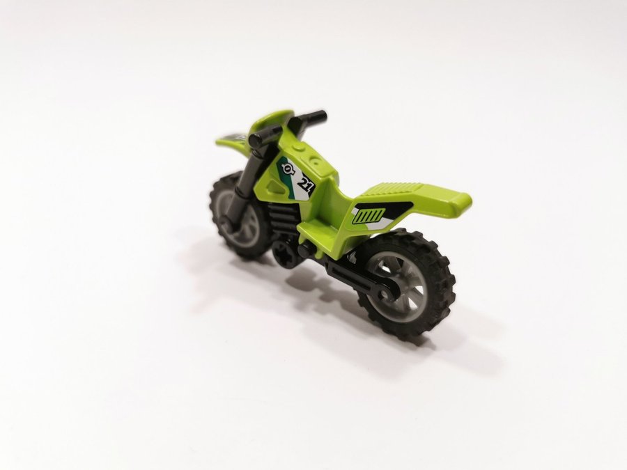 Lego - fordon - motorcykel - cross - lime (klistermärken)