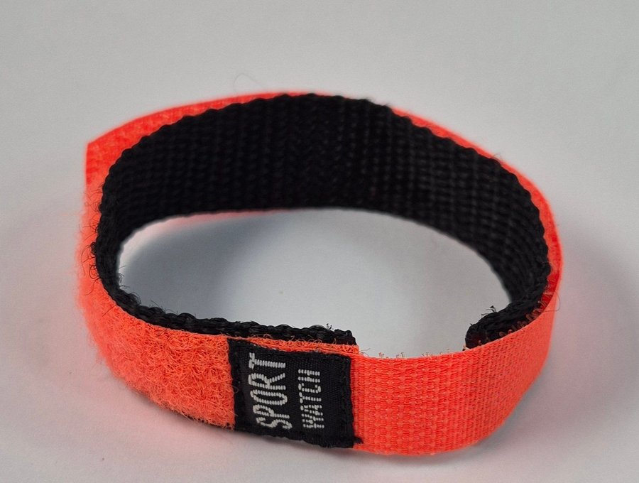 Kardborrearmband Kardborre Band 16 mm Orange Tygarmband Klockarmband Armband