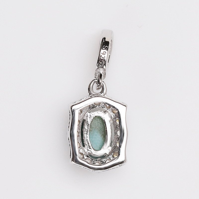 Hänge i silver med Larimar, Äkta Ädelsten. 925 Silver.