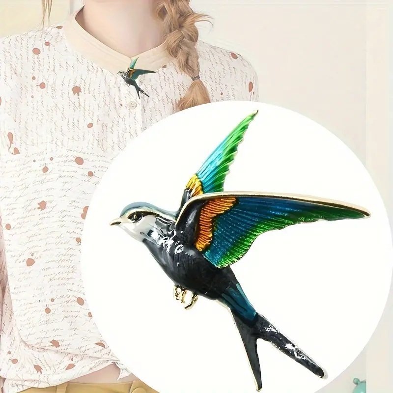 Elegant brosch fågel brooch pin Hussvala svala svalor bird natur trädgård fåglar