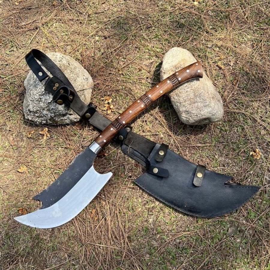 Axe Handmade Long Haft Viking Axe with Sheath 5160 Carbon Steel Survival Axe