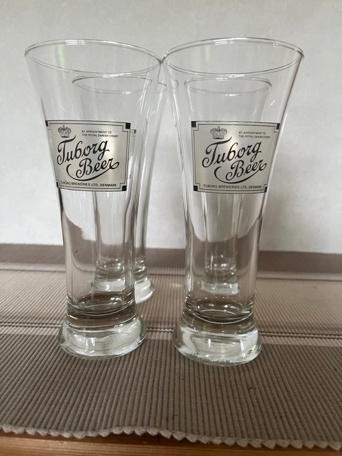 4 ST ÖLGLAS "TUBORG BEER" 30 CL