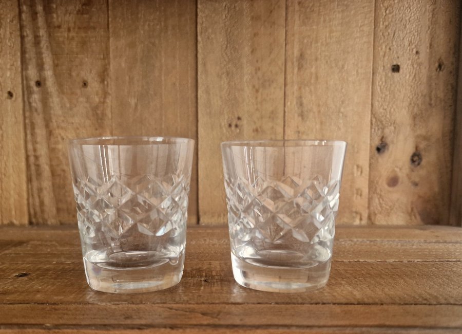 Kristallglas whiskey glas 2 st Bror Kosta Boda retro vintage