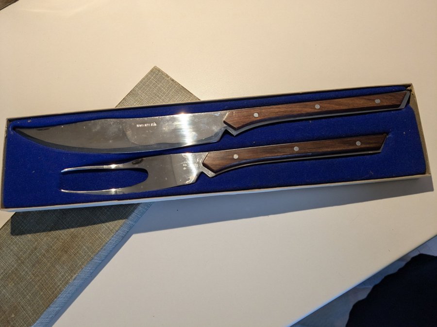 Kniv och gaffel set köttskärare i låda