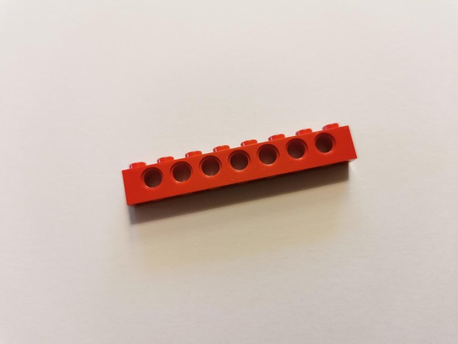 Lego - technic - brick - 1x8 - part 3702 - röd