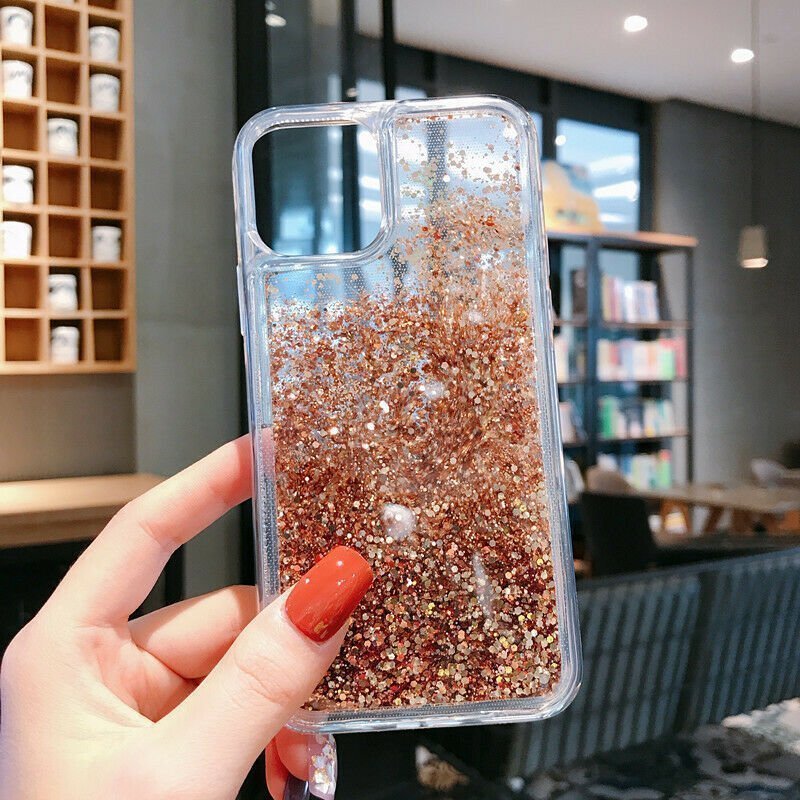 Luxury Glitter Star Beautiful Gold Liquid Clear Case For iPhone 11