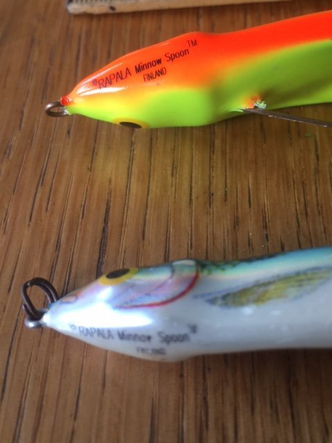 Fiskedrag, 5st. Bl.a Rapala Minnow Spoon.