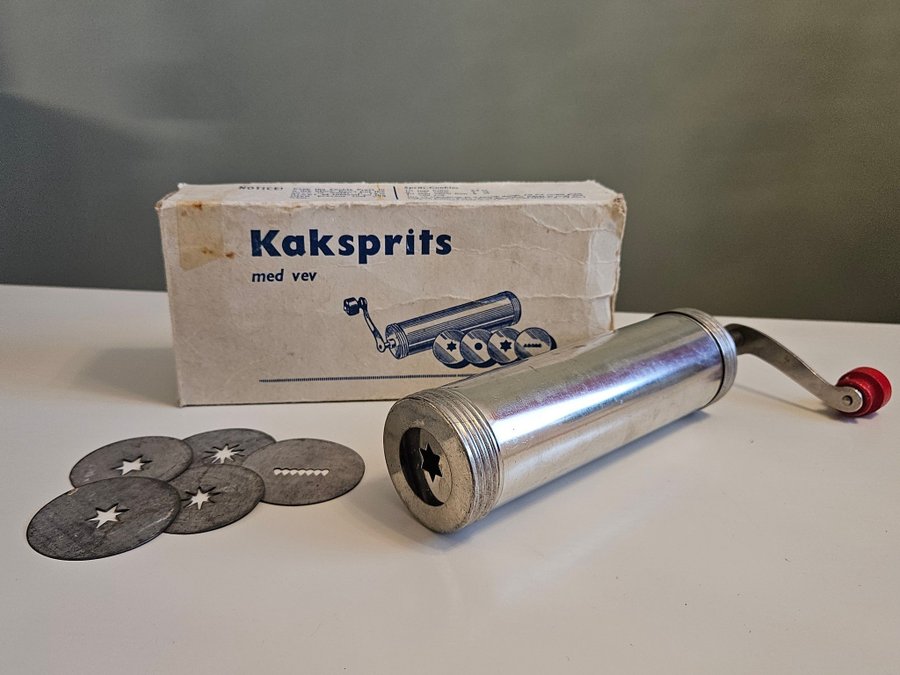 VINTAGE KAKSPRITS MED VEV TILL JULBAKET