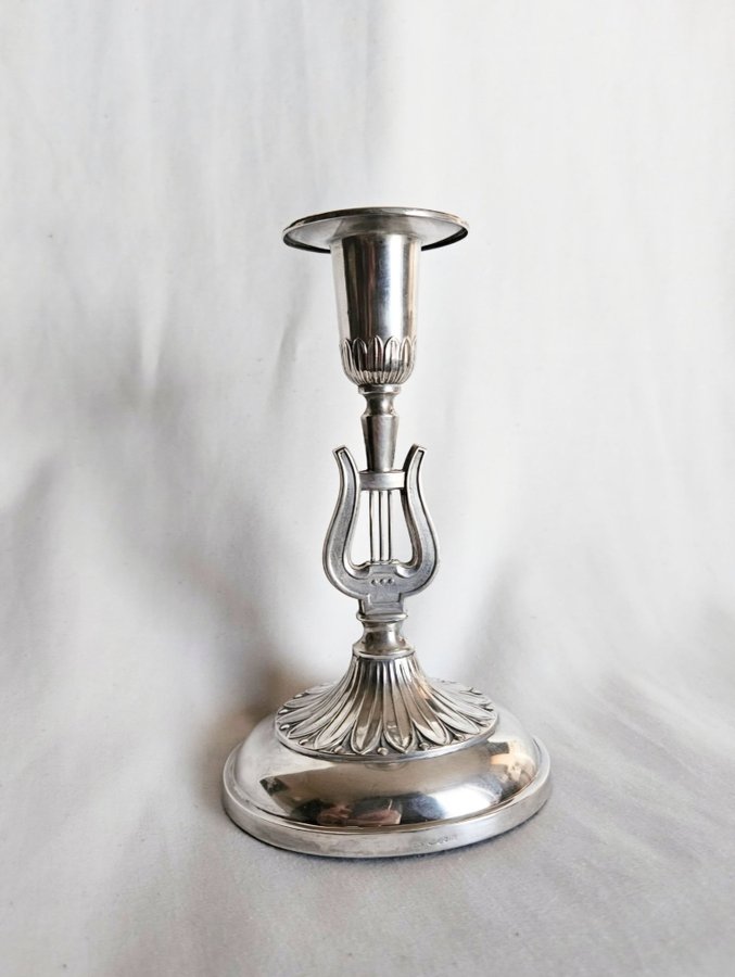 Empirestil ljusstake svenskt silver 925