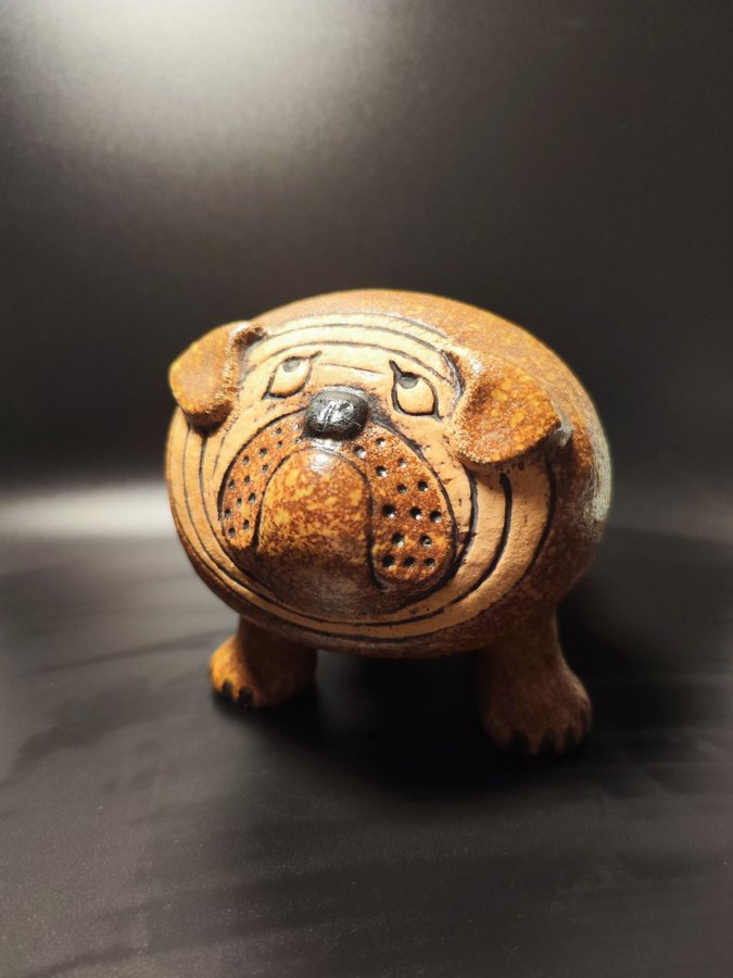 Hund Figurin "Bulldog" Design Lisa Larson Gustavsberg