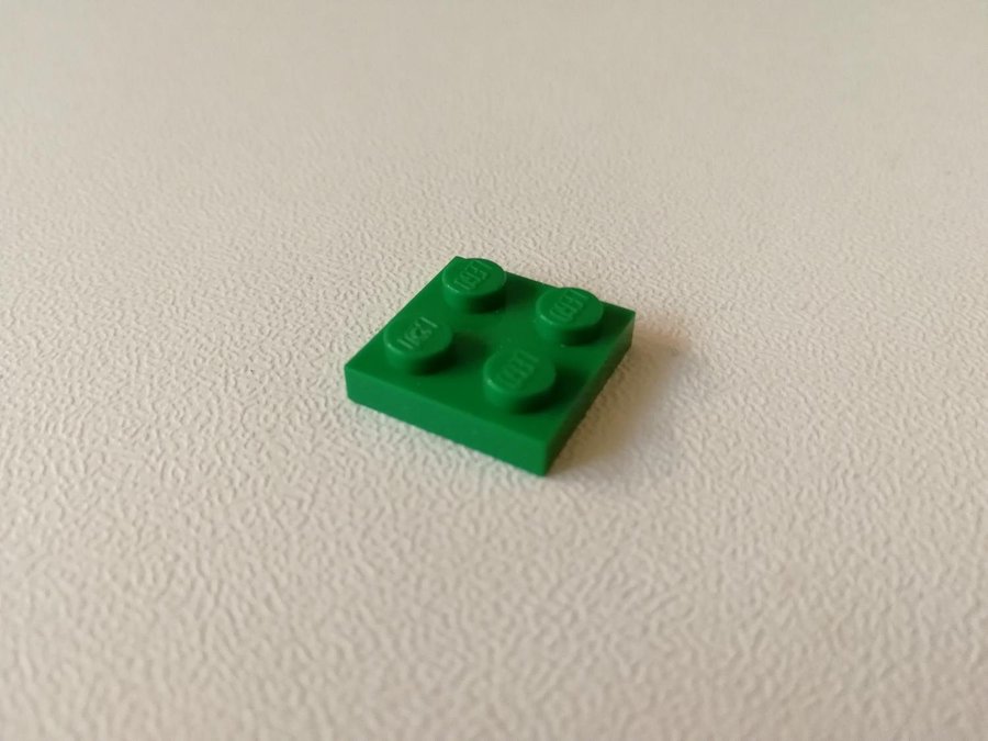 Lego - plate - platt - bas - 2x2 - part 3022 - grön