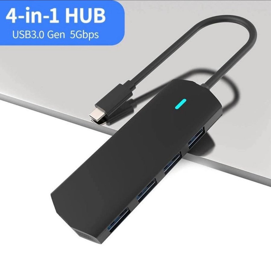 USB 3.2 Gen 1x4 Hub med 4 portar