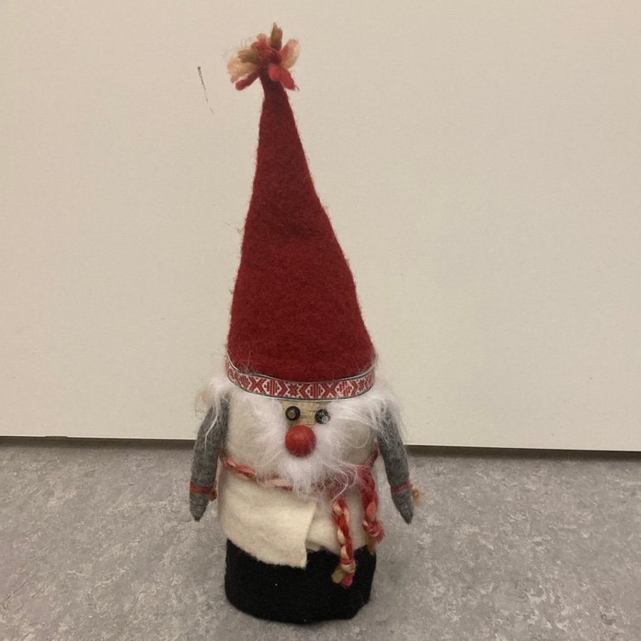 Retro vintage stor trätomte tomte i trä hemslöjd ca 40 cm hög