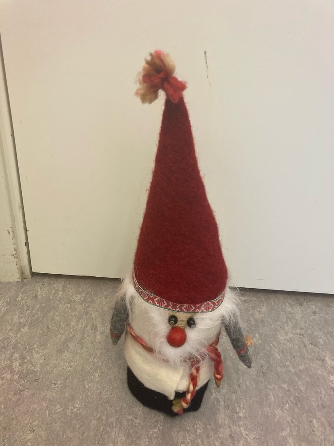 Retro vintage stor trätomte tomte i trä hemslöjd ca 40 cm hög