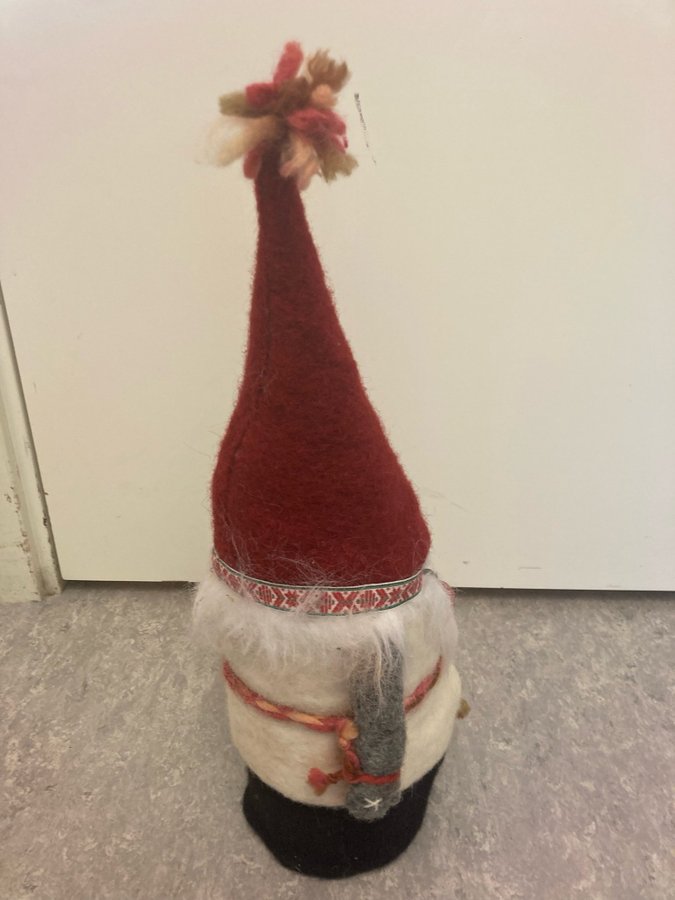 Retro vintage stor trätomte tomte i trä hemslöjd ca 40 cm hög