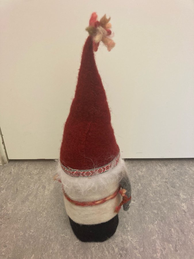 Retro vintage stor trätomte tomte i trä hemslöjd ca 40 cm hög