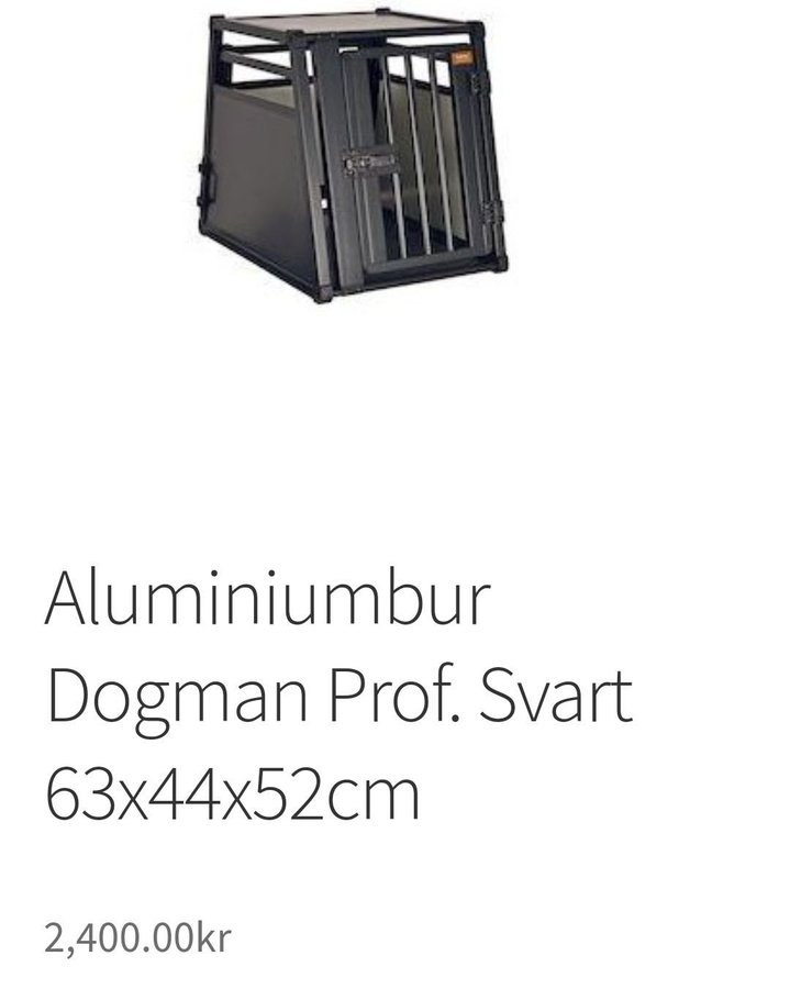 Aluminiumbur Dogman Prof Svart 63x44x52cm