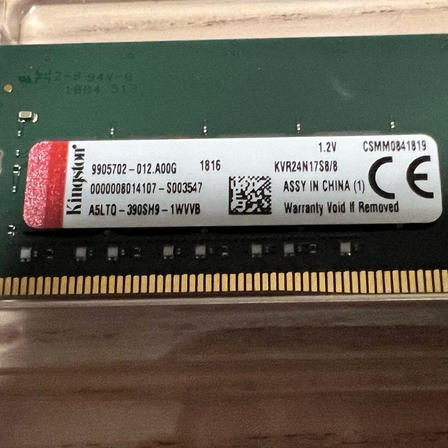 Kingston KVR24N17S8/8 8GB DDR4 2400MHz