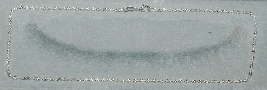 Kraftig Singapore kedja halsband 42 cm (stämplat silver)