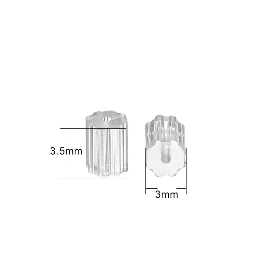 10st 4mm Smal polygon ploppar plastpluppar bakstycken lås gummi allergivänlig