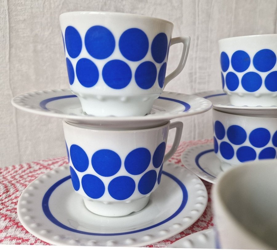 5 Kaffe koppar och fat / kaffeset VINTAGE