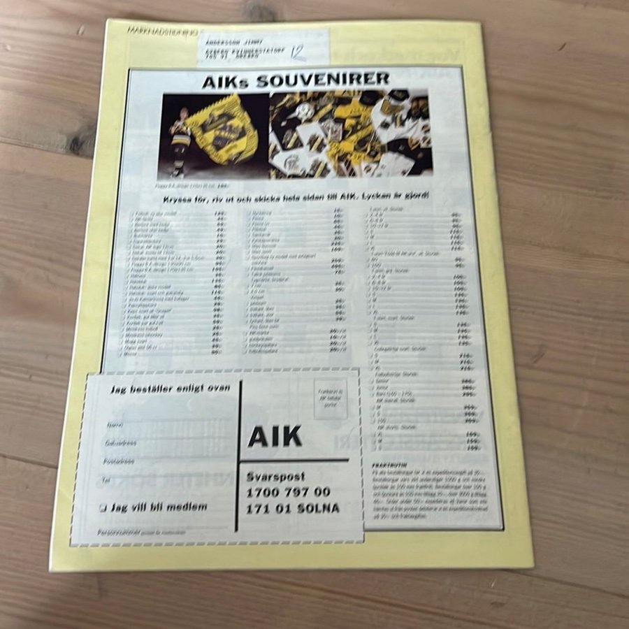 AIK-Nytt - nr 3 1993 fanzinet